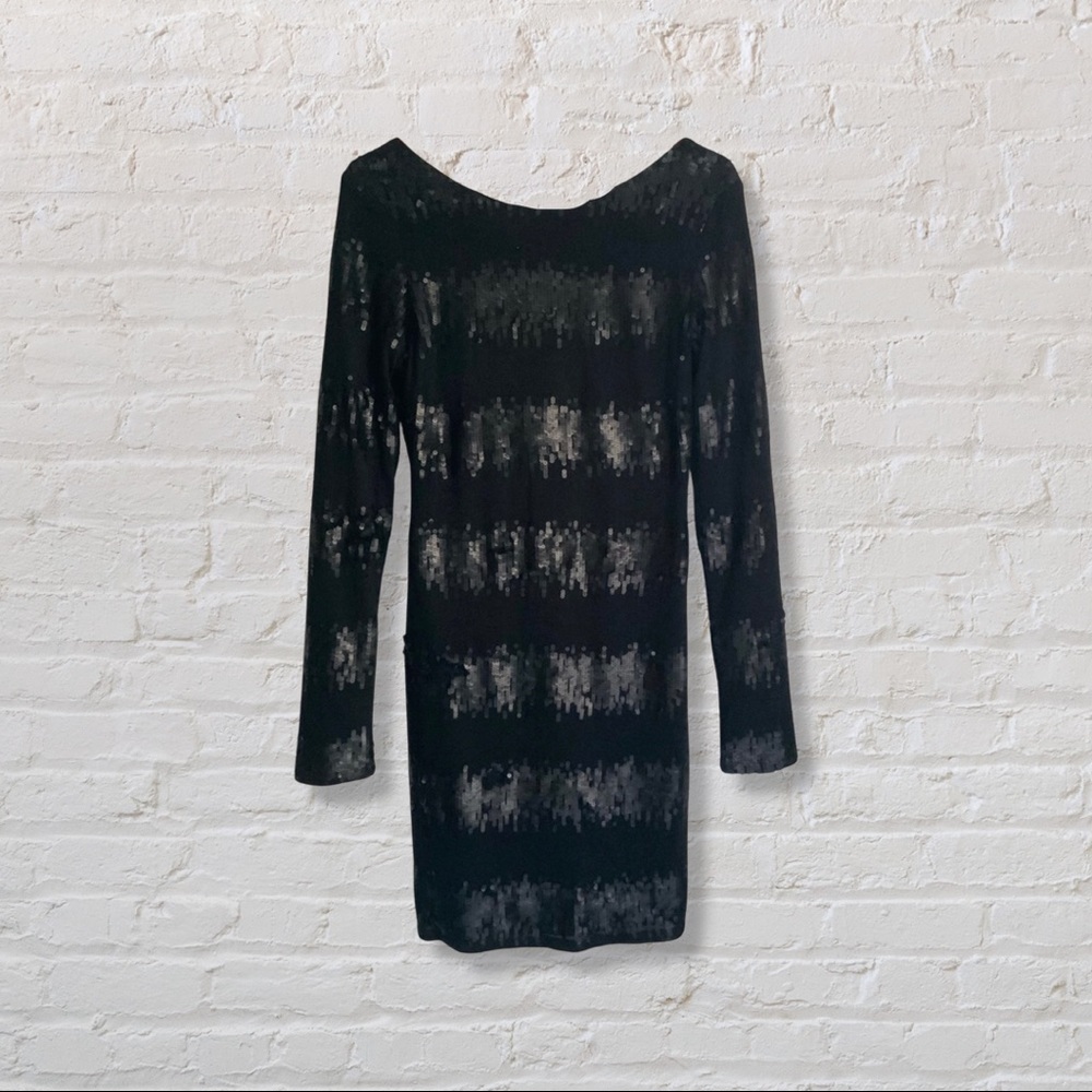 Badgley Mischka Mark & James Black Sequin Dress